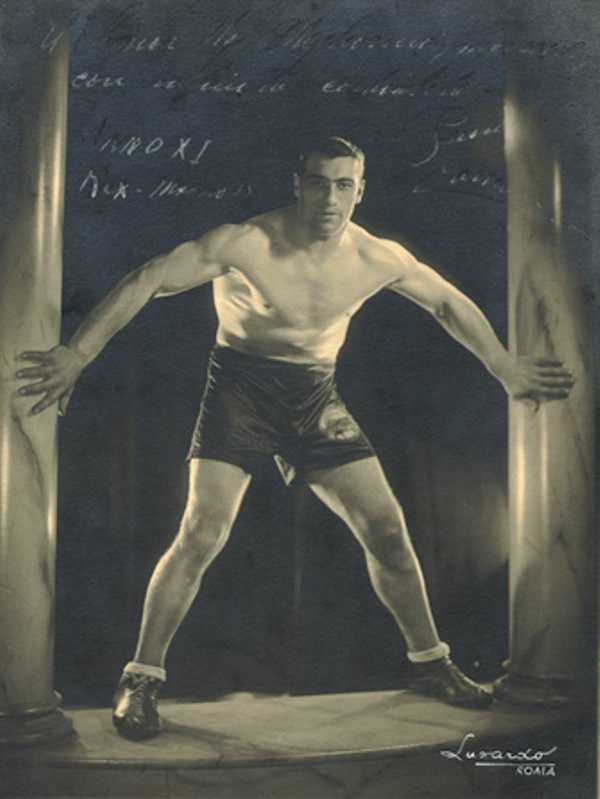 Foto con dedica di Primo Carnera a Ugo Migliorini